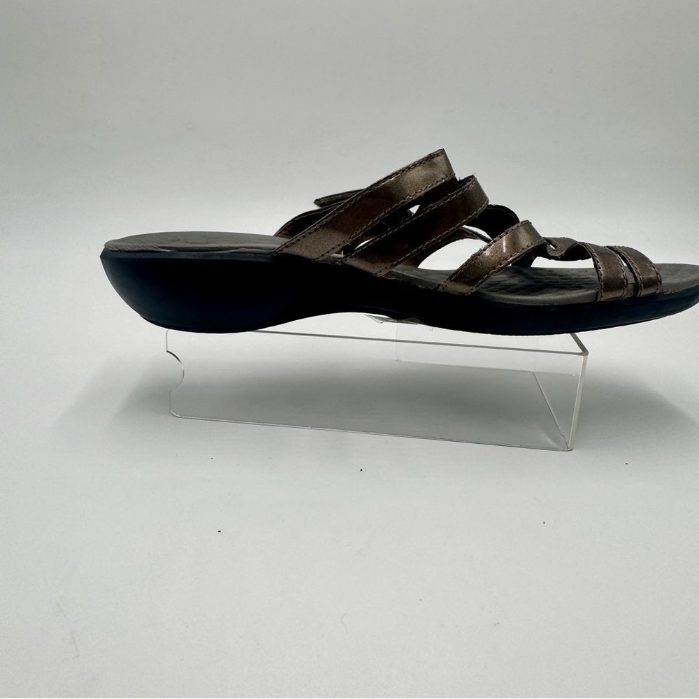 Clarks Bronze Strappy Slide Sandals - Picture 5 of 14